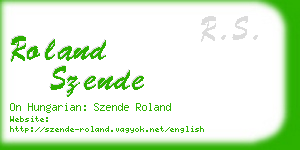 roland szende business card